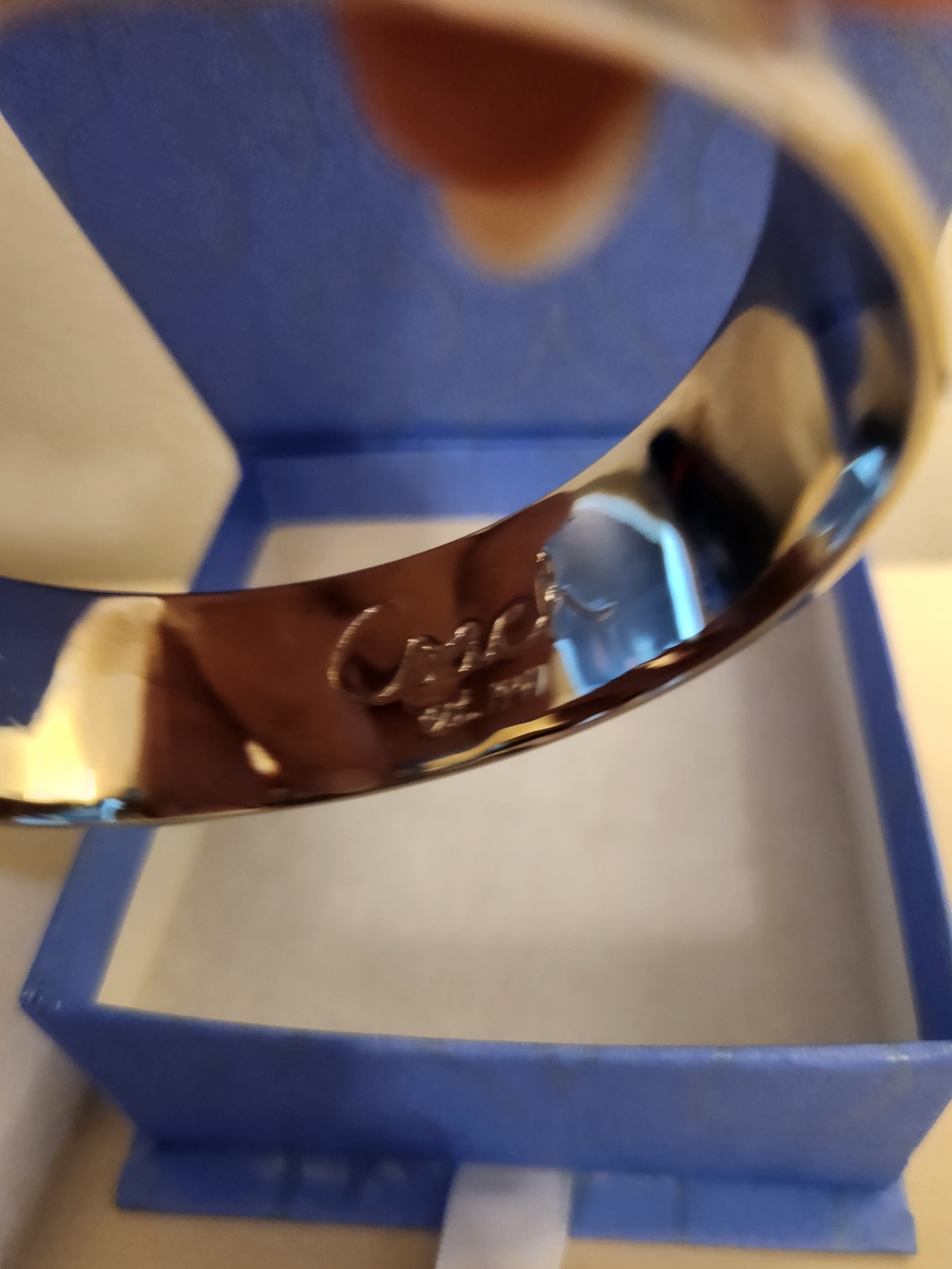 COACH Silver Logo Bangle Bracelet - Picture 3 of 8